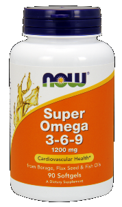 Super Omega 3-6-9 (90 softgels 1200  mg) NOW Foods